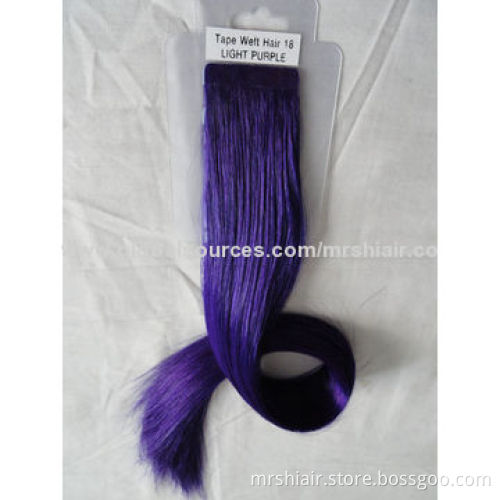 22-inch purple color human straight tape in hair extensions
